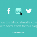 How to add social media buttons to your blog using images with hover effect