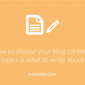 How to choose your blog topic: Finding your niche