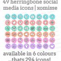 Herringbone Social Media Icons Set