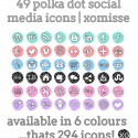 Polka Dot Social Media Icons Set