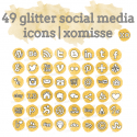 Gold Glitter Social Media Icons