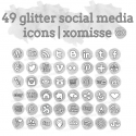FREE Silver Glitter Social Media Icons