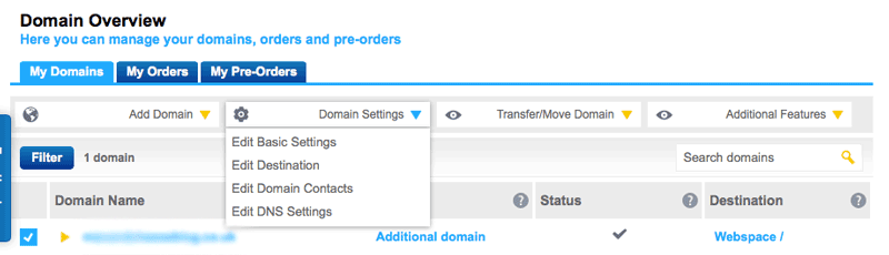 add custom domain using 1&1 on Blogger