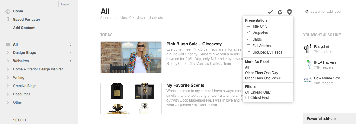 Why I use Feedly to follow my favourite blogs