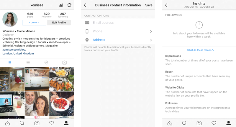 Switching to an Instagram Business Profile as a blogger, viewing Instagram stats and filtering your comments