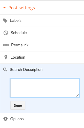 how to enable search meta description on individual posts on Blogger for search engine optimisation (SEO) 