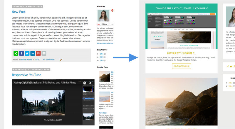 How to change blogger simple template into box card design