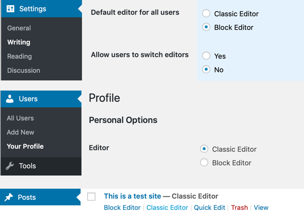 How to revert to the previous classic editor in WordPress Gutenberg